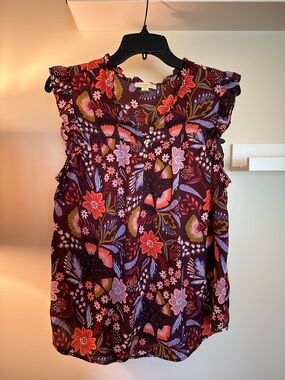 LOFT Floral Ruffle-Sleeve Camisole